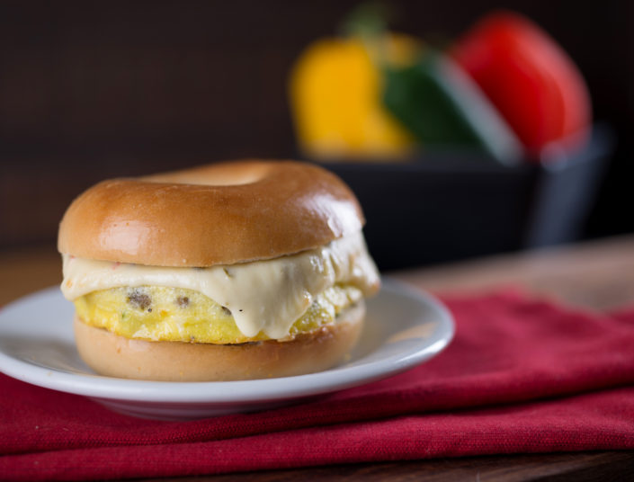Turkey Sausage, Egg & Cheese Bagel Sandwich Chef's Commissary