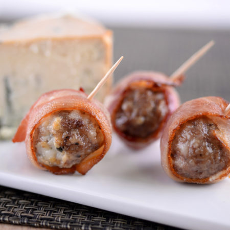 Bacon Wrapped Beef & Blue Cheese Meatball